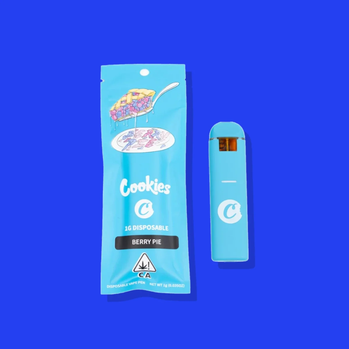 Berry Pie di Cookies, la confezione su fondo blu