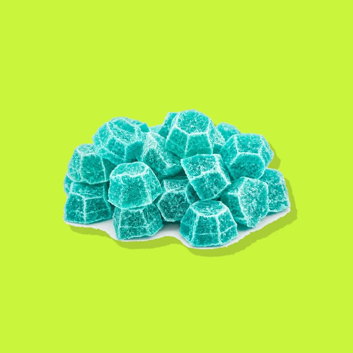 Blue Mango di PUFFLOVE, la confezione su fondo lime