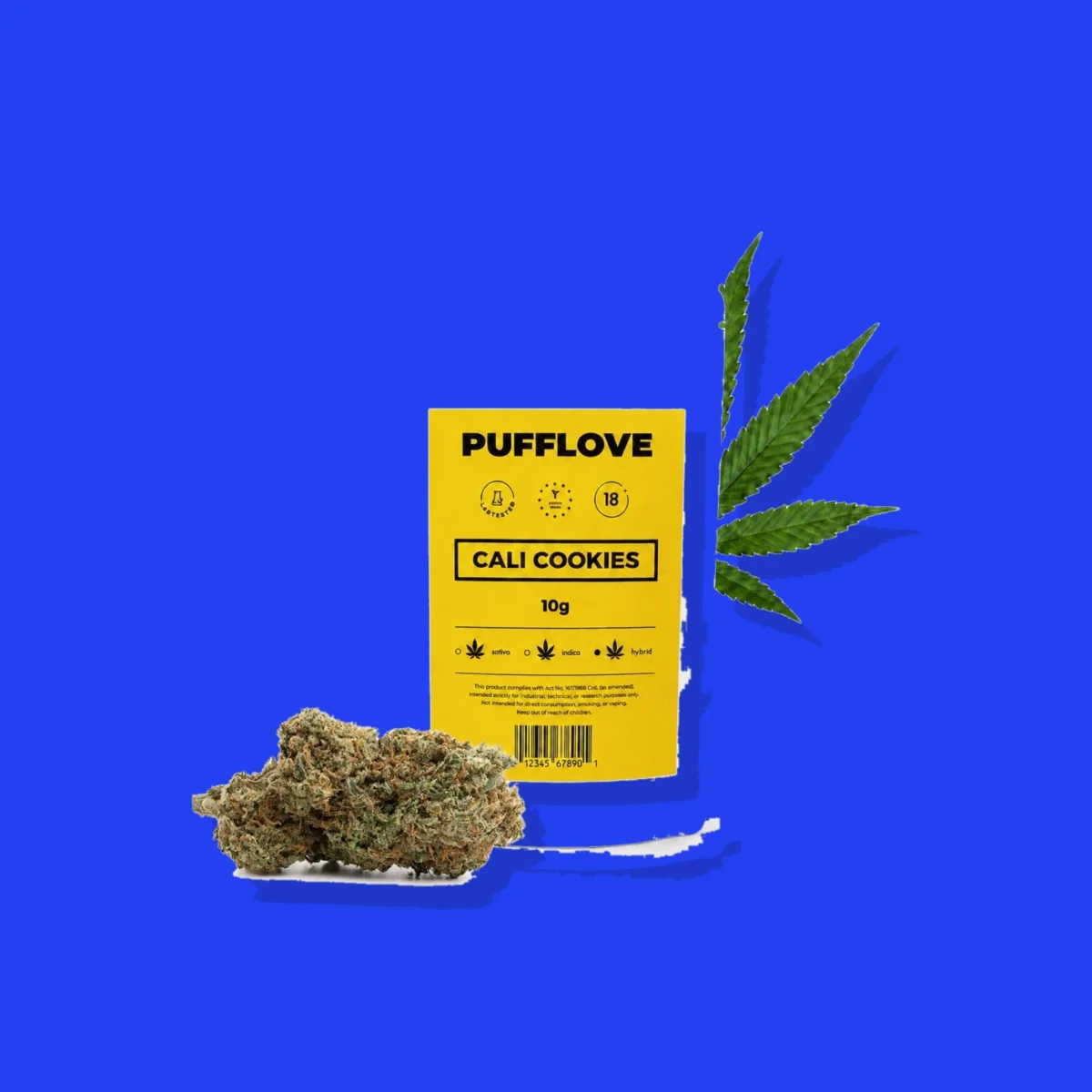 Cali Cookies di PUFFLOVE, la confezione su fondo blu