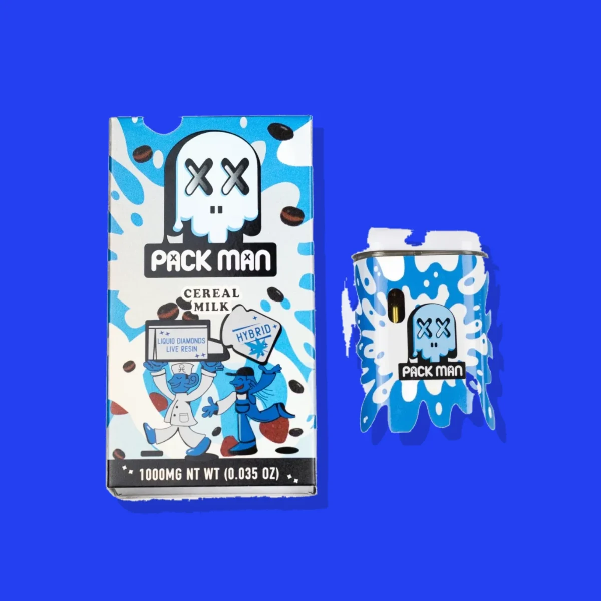 Cereal Milk di Pack Man, la confezione su fondo blu