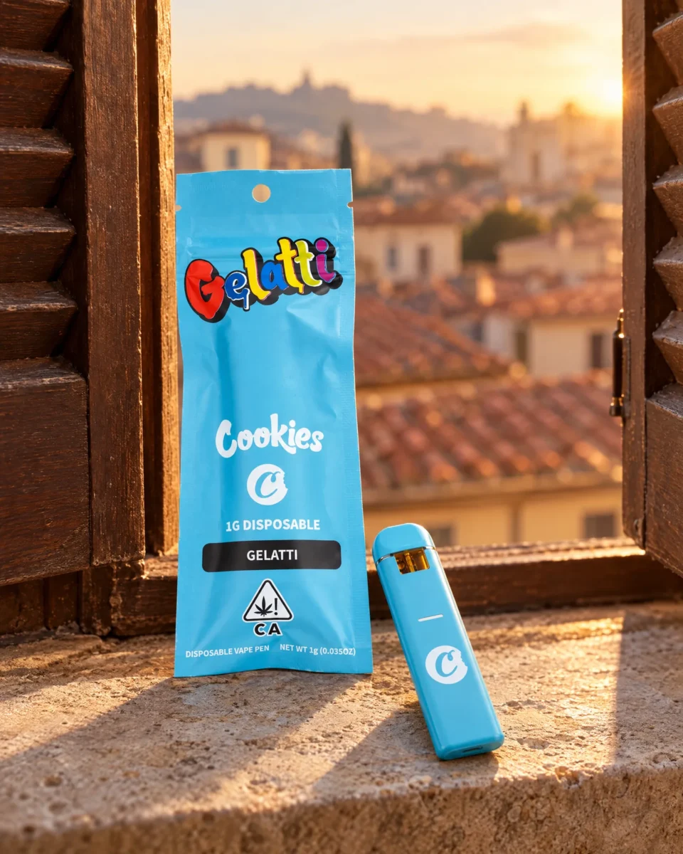 Gelatti di Cookies, confezione e dispositivo su un davanzale in pietra