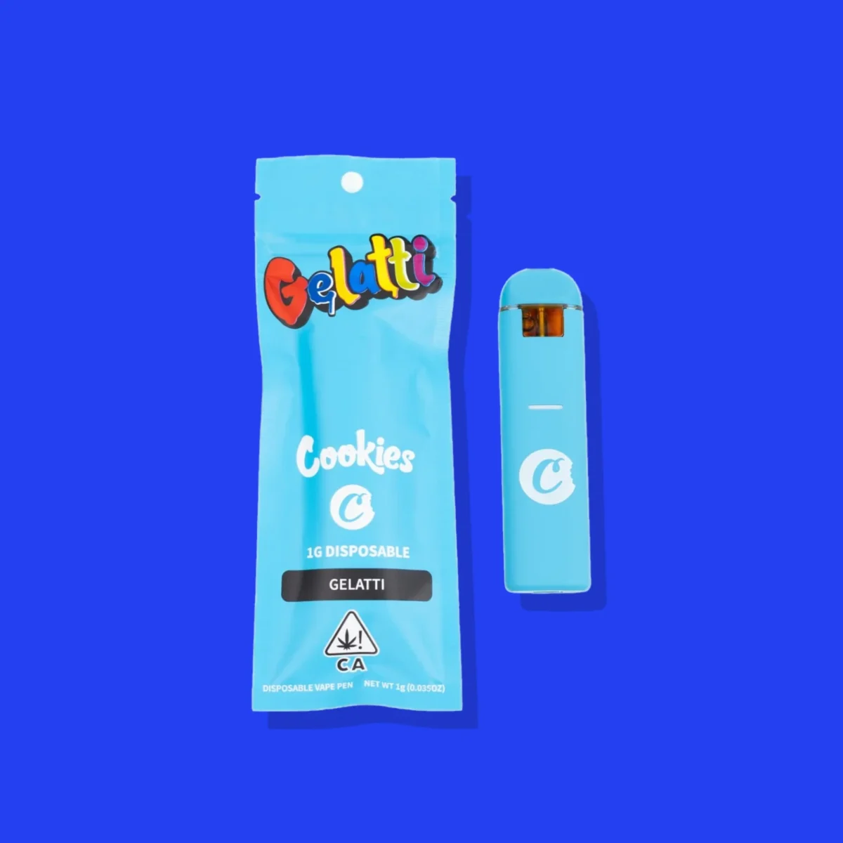 Gelatti di Cookies, la confezione su fondo blu