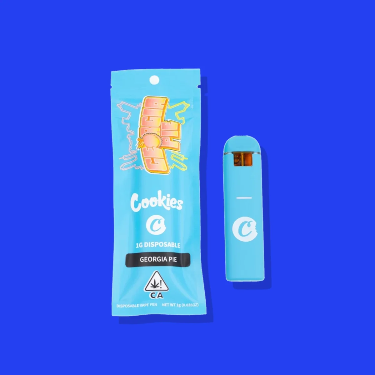 Georgia Pie di Cookies, la confezione su fondo blu