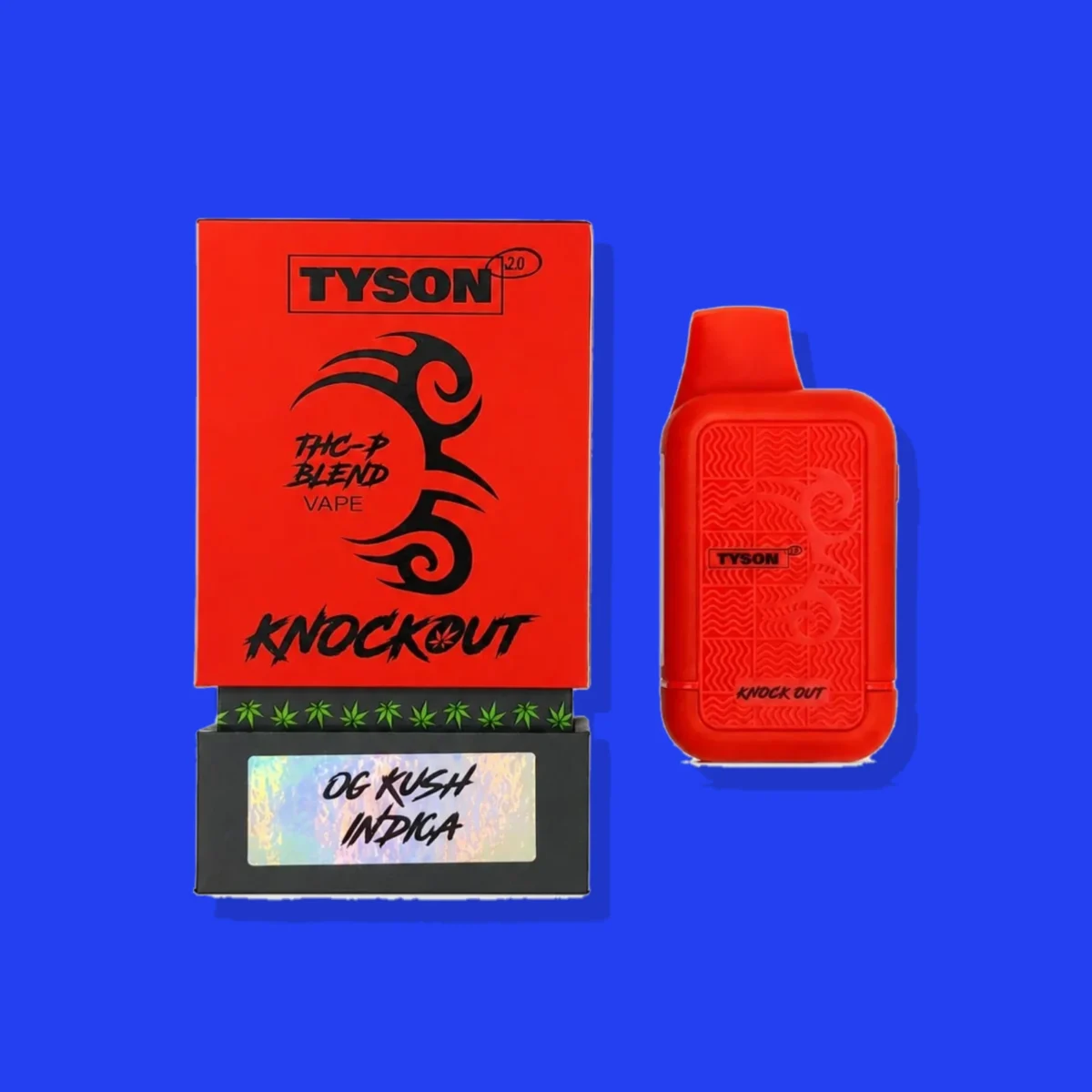 OG Kush di Tyson, la confezione su fondo blu