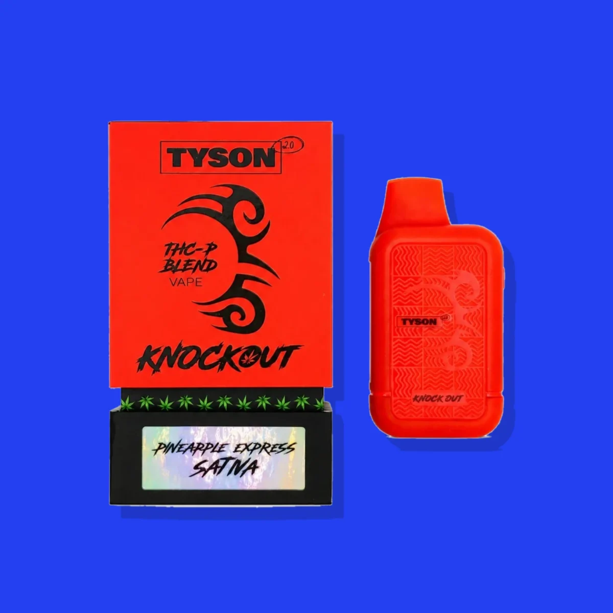 Pineapple Express di Tyson, la confezione su fondo blu