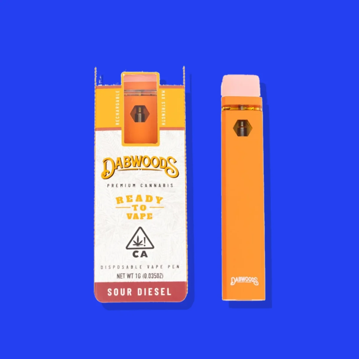 Sour Diesel di Dabwoods, la confezione su fondo blu