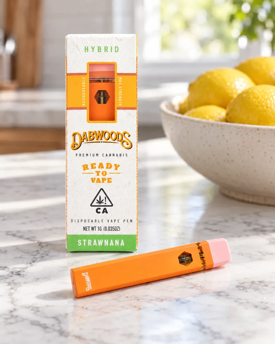 Strawana di Dabwoods, confezione e dispositivo sul piano in marmo di una cucina