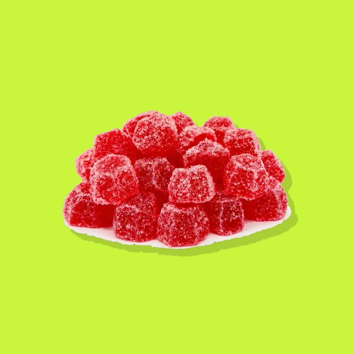 Strawberry di PUFFLOVE, la confezione su fondo lime