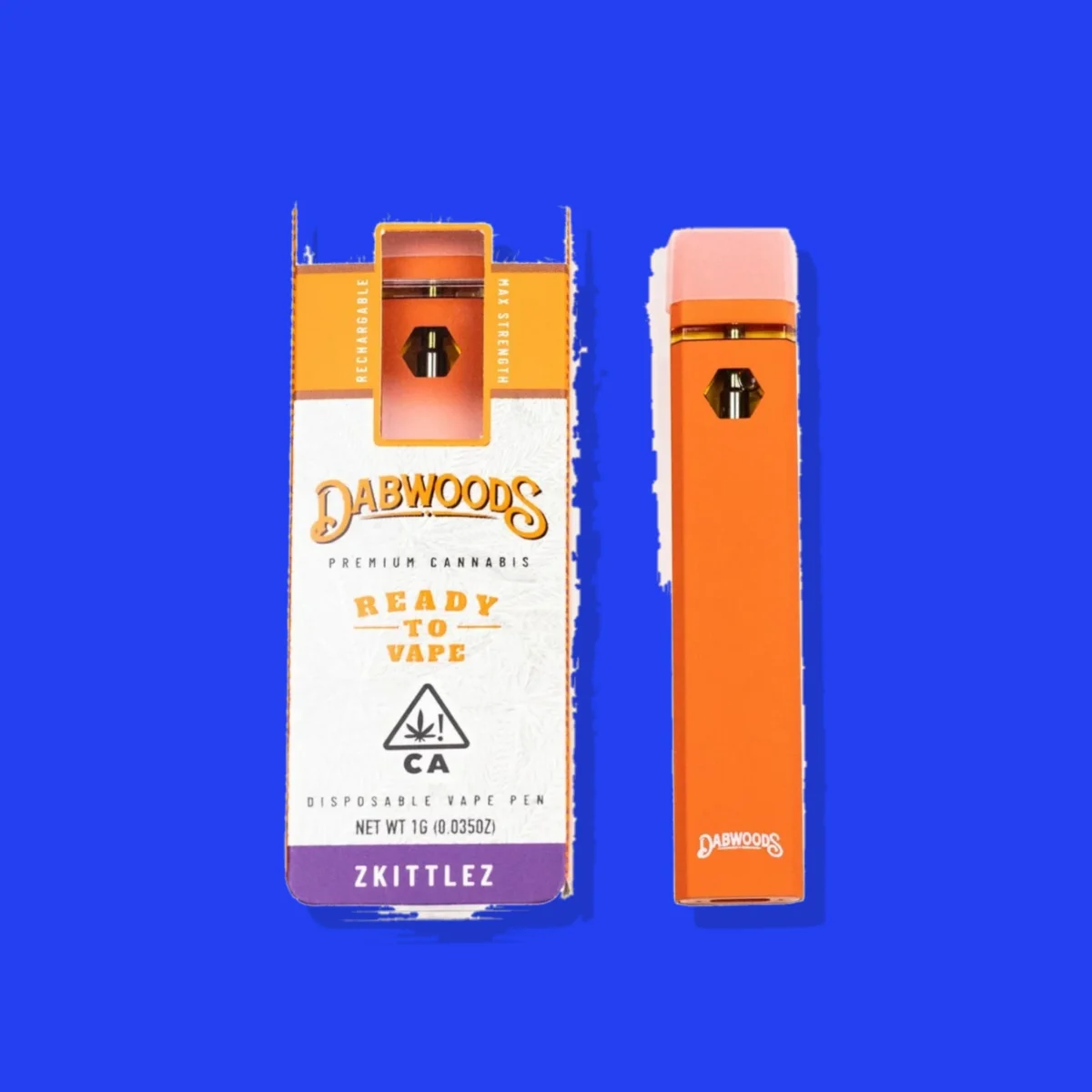 Zkittlez di Dabwoods, la confezione su fondo blu