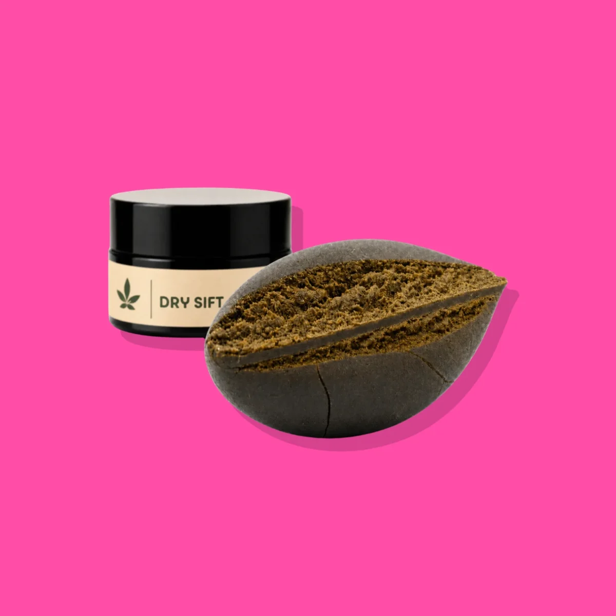 Dry Sift Hash di Society Spot, la confezione su fondo fucsia