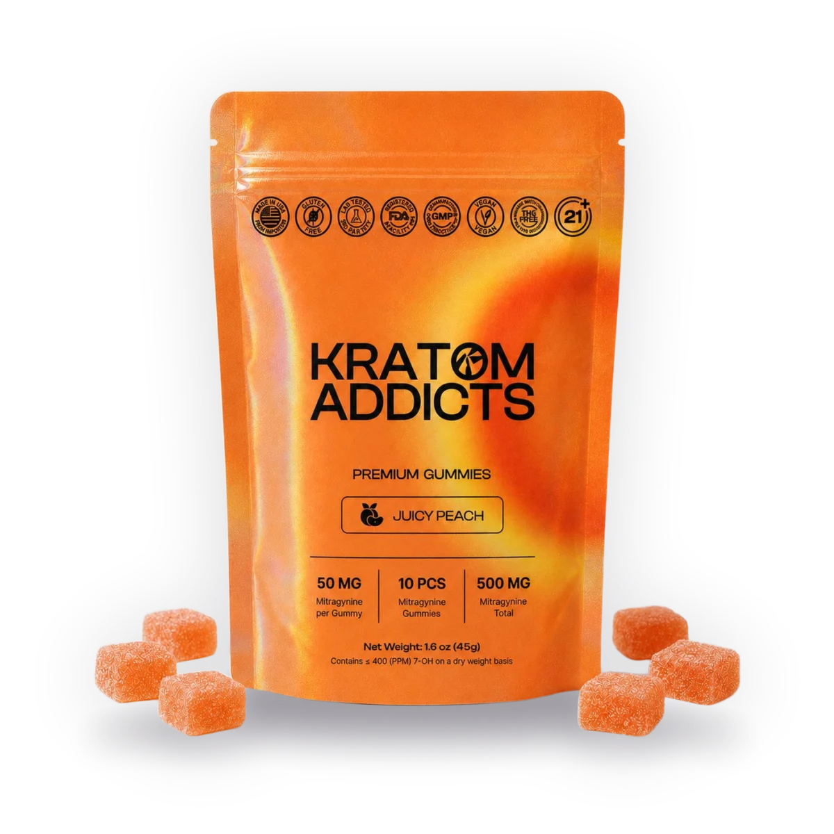 Juicy Peach Gummies Kratom Addicts, Gummies