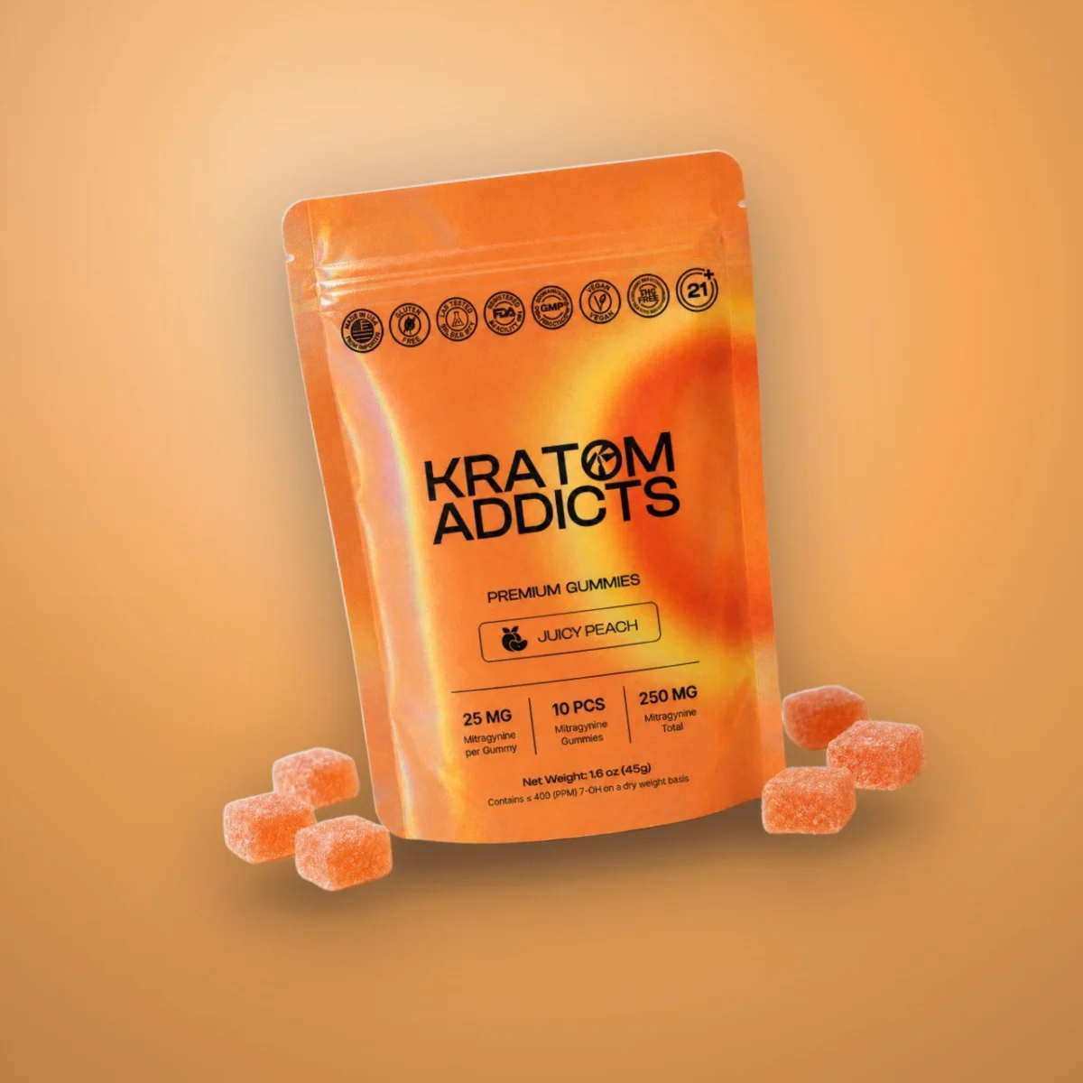 Juicy Peach Gummies Kratom Addicts, Gummies