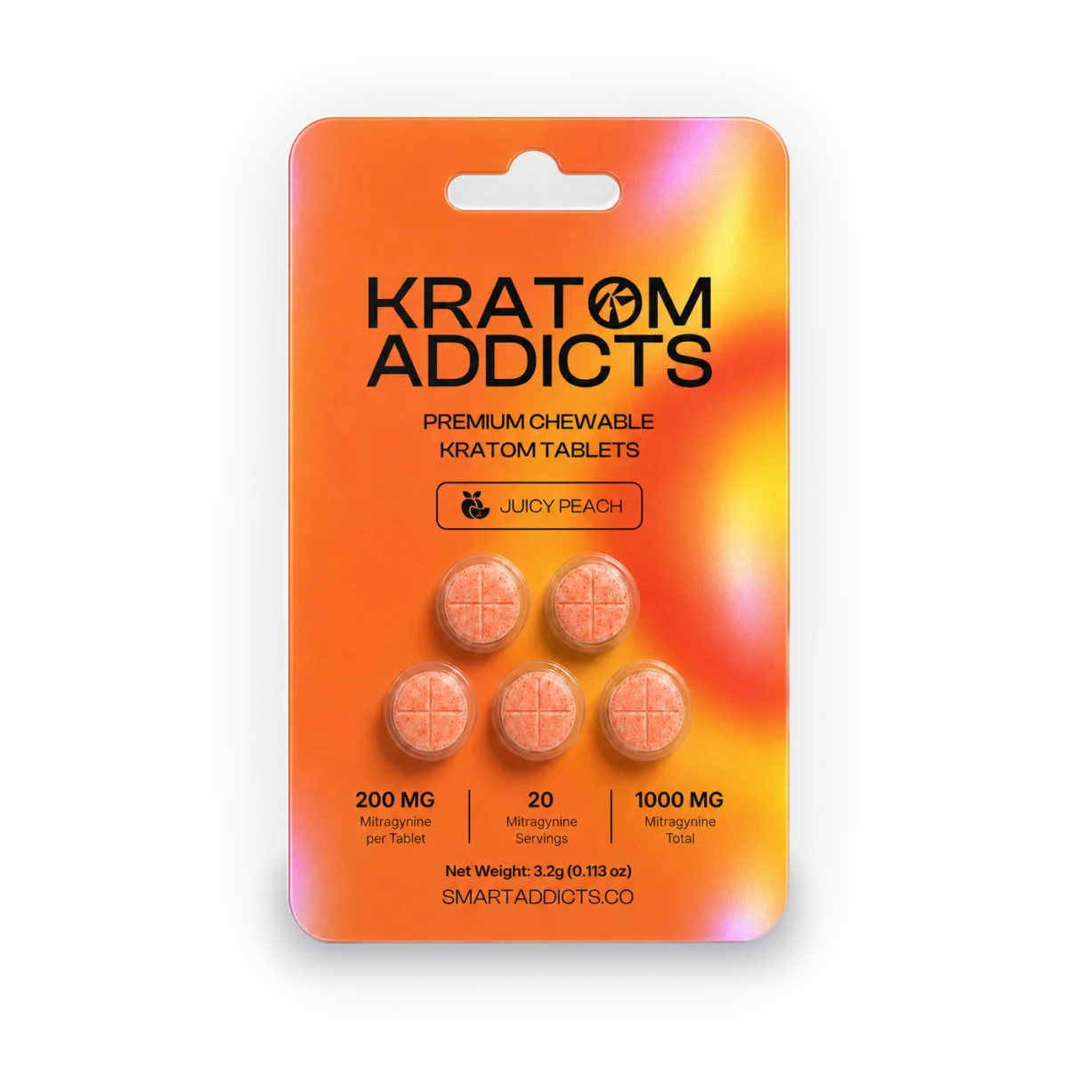 Juicy Peach Tabs Kratom Addicts, Compresse
