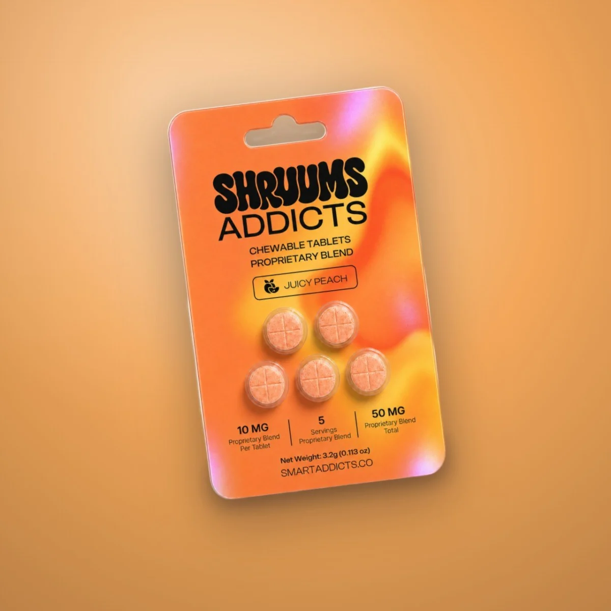 Juicy Peach Tabs Shruums Addicts, Compresse