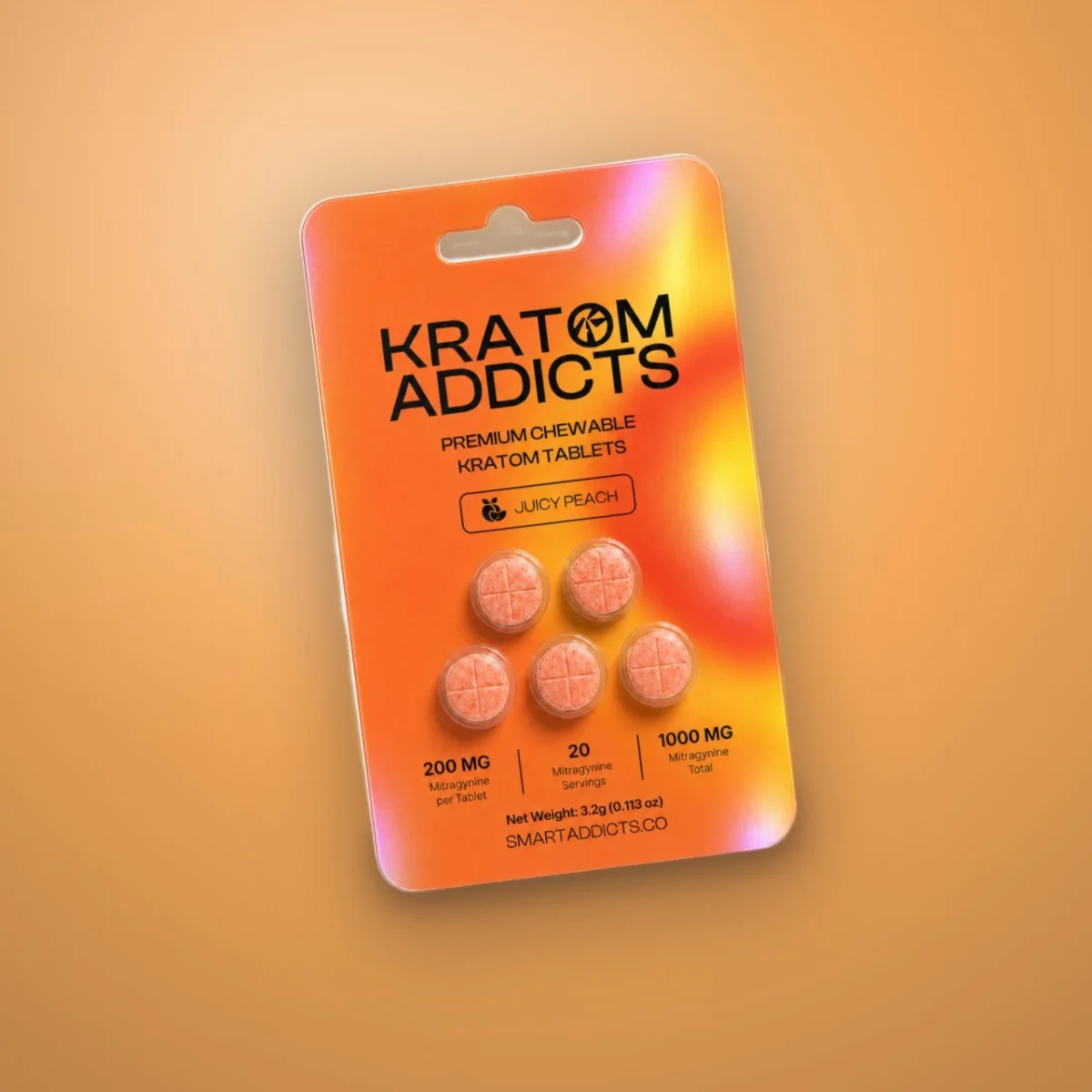 Juicy Peach Tabs Kratom Addicts, Compresse