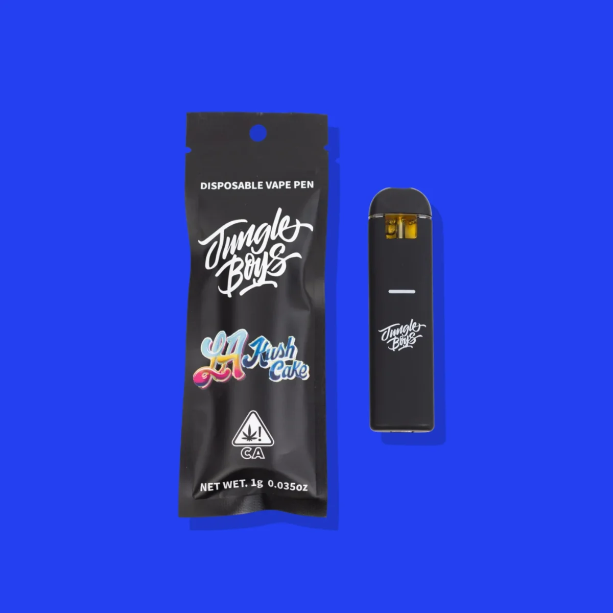 LA Kush Cake di Jungle Boys, la confezione su fondo blu