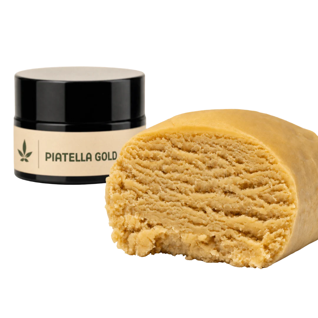 Piatella Gold Hash, barattolo Society Spot con l'hash
