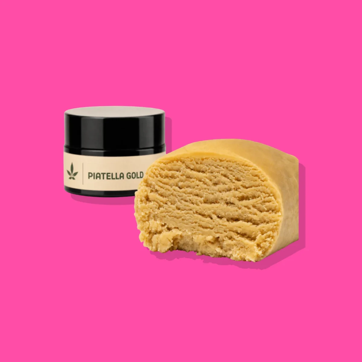 Piatella Gold Hash di Society Spot, la confezione su fondo fucsia