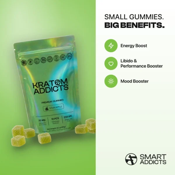 Sour Apple Gummies Kratom Addicts, Gummies