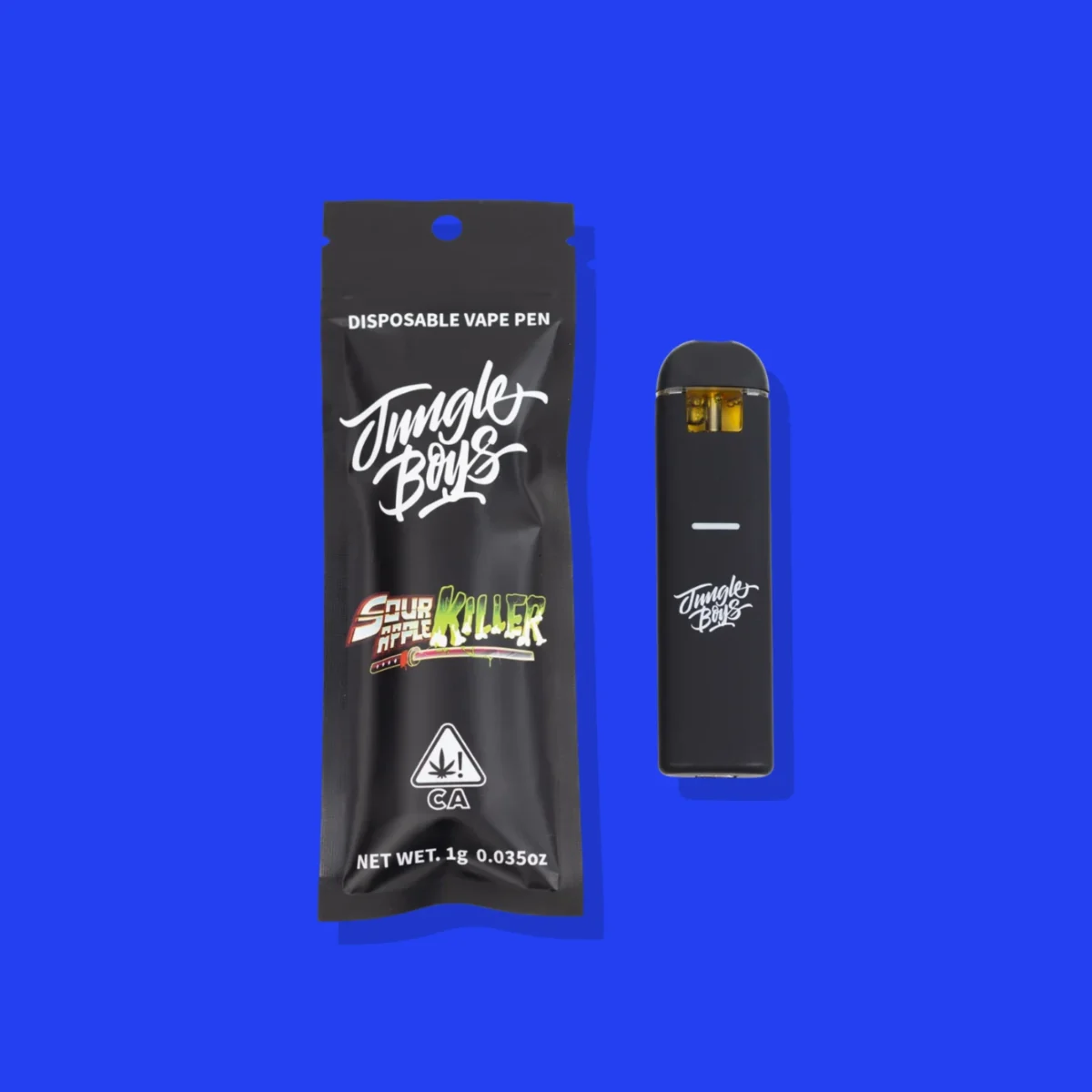Sour Apple Killer di Jungle Boys, la confezione su fondo blu
