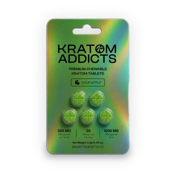 Sour Apple Tabs Kratom Addicts, Compresse