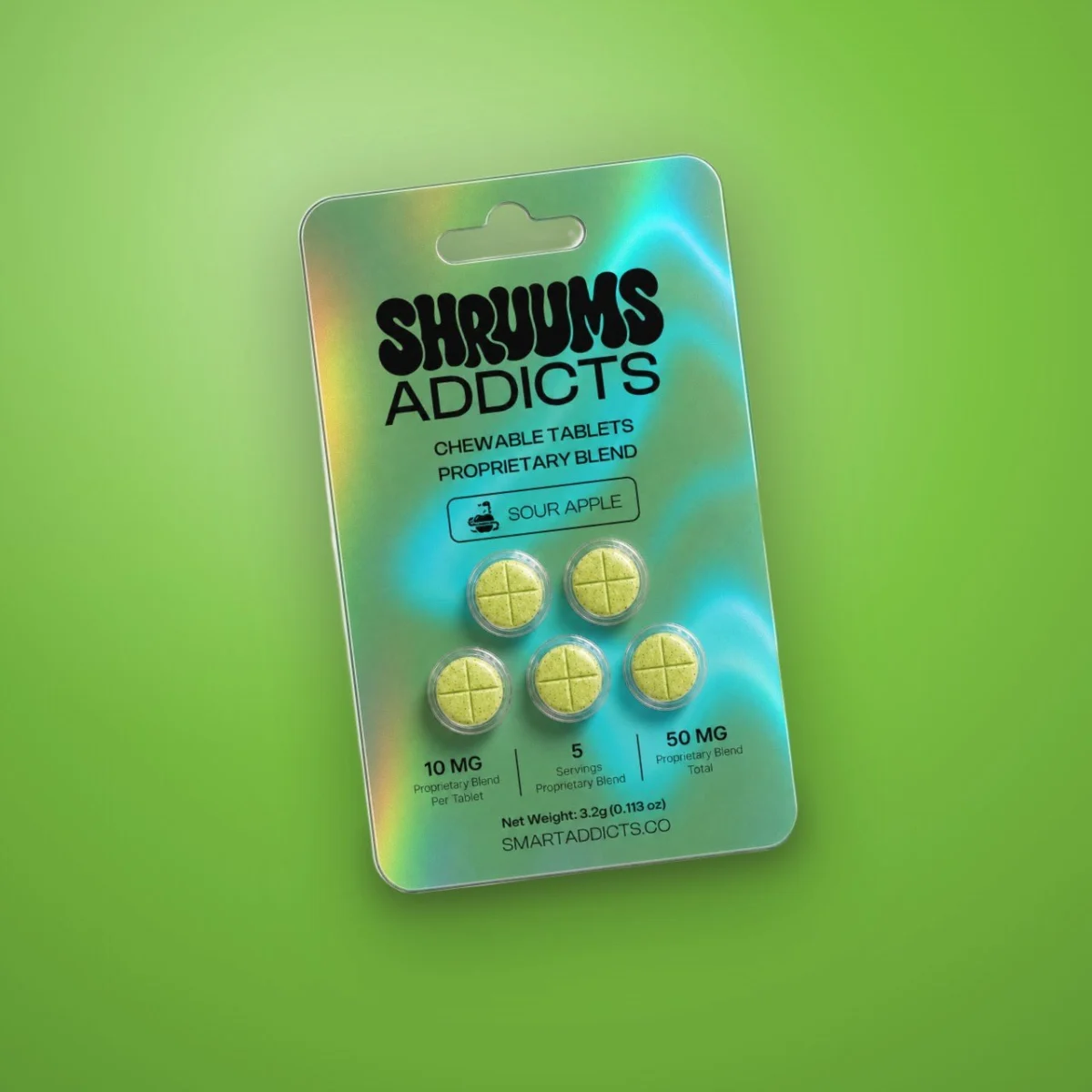 Sour Apple Tabs Shruums Addicts, Compresse