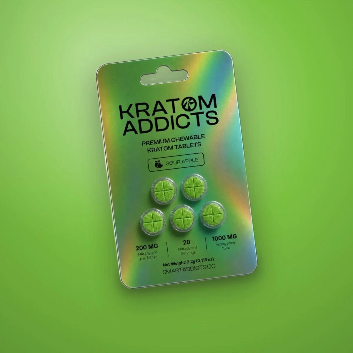 Sour Apple Tabs Kratom Addicts, Compresse