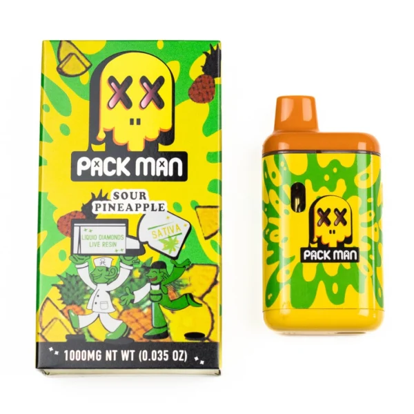 Sour Pineapple, Pack Man, Vape