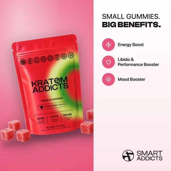 Strawberry Dream Gummies Kratom Addicts, Gummies