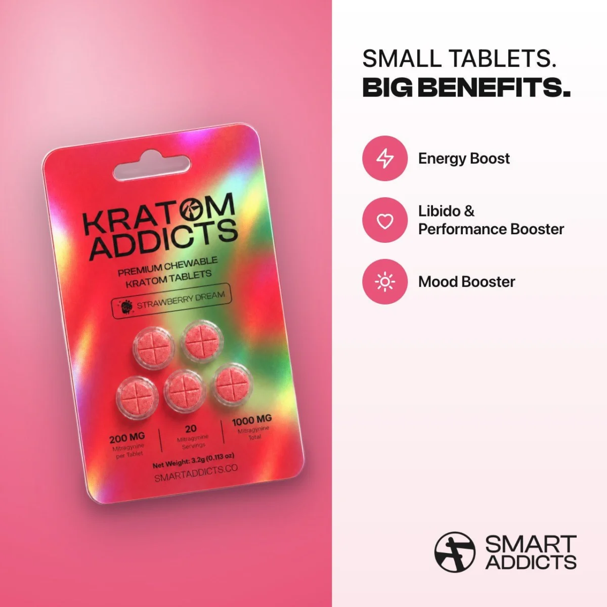 Strawberry Dream Tabs Kratom Addicts, Compresse