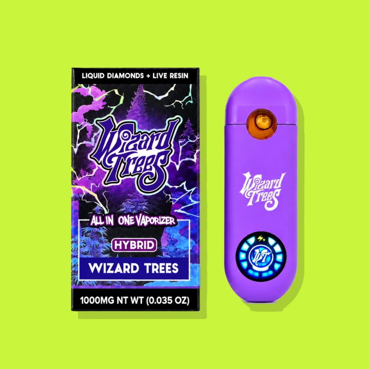 Wizard Trees, la confezione su fondo lime