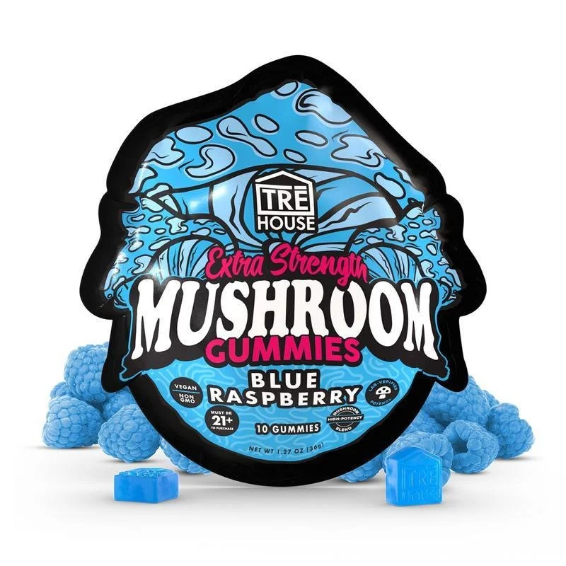 Blue Raspberry Mushroom Gummies Tre House