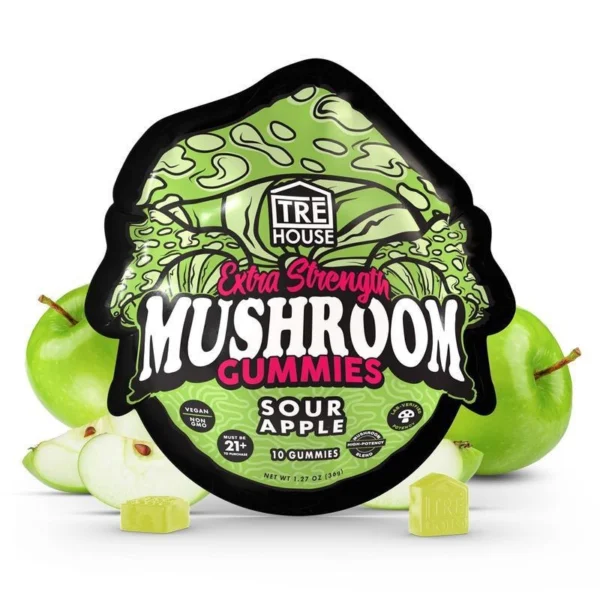 Sour Apple Mushroom Gummies, Tre House, Gummies