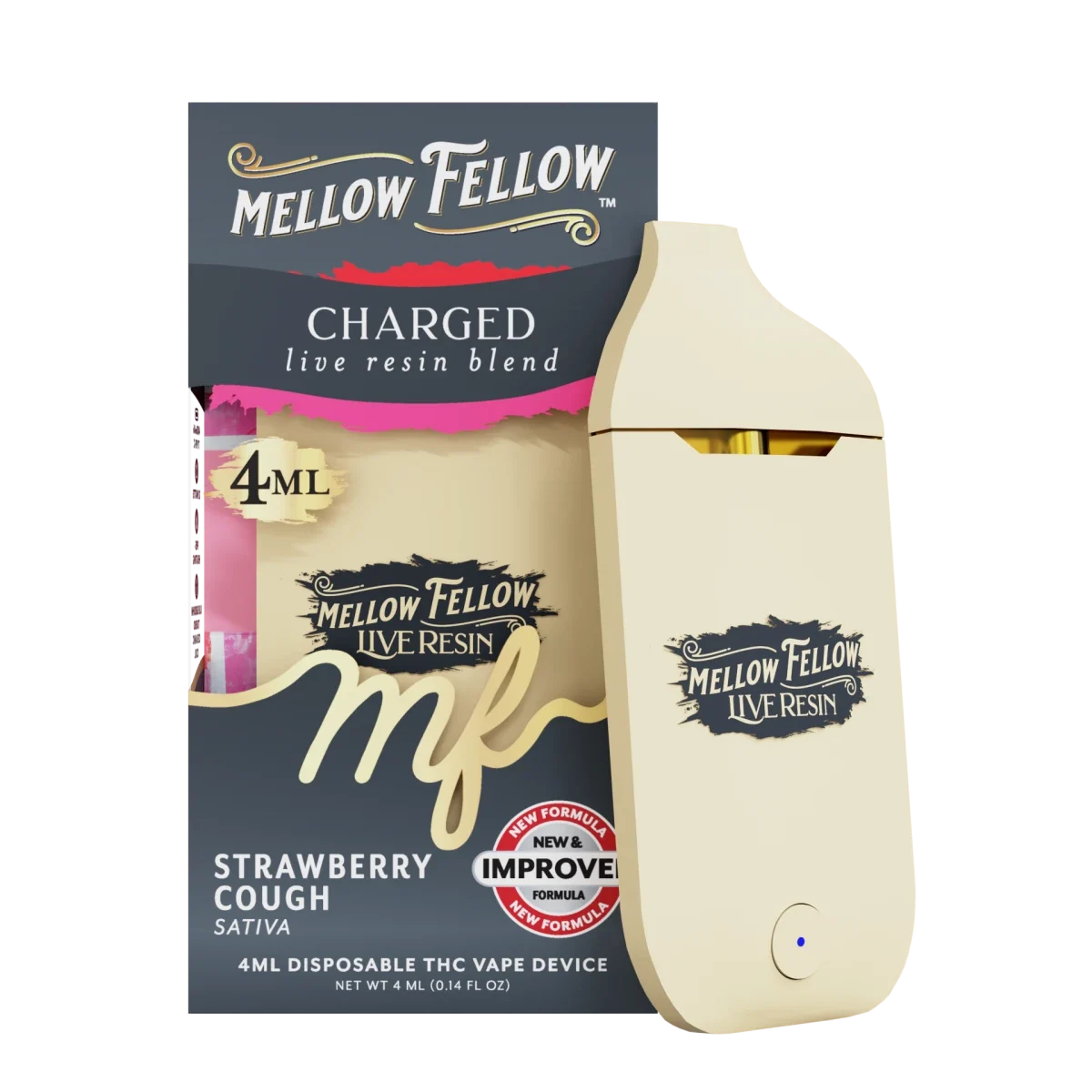 Strawberry Cough Charged Blend Mellow Fellow, Vape