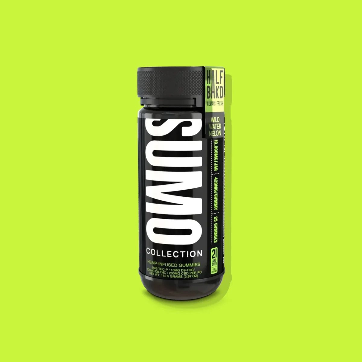 Sumo Wild Watermelon di Half Bak'd, la confezione su fondo lime